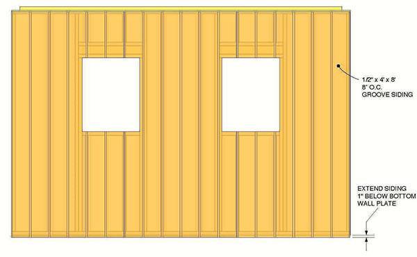 10x12 Storage Shed Plans 05 Side Wall Siding