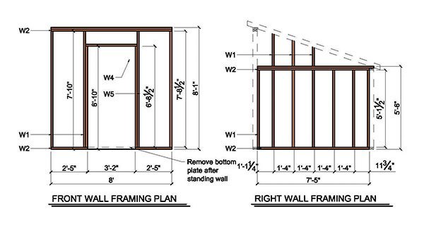 8x8 Lean To Shed Plans 07 Front Right Wall Frame