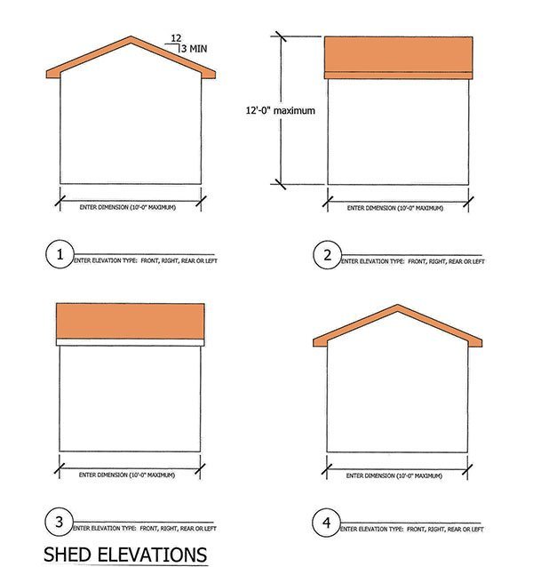 10x10 Storage Shed Plans 03 Elevations
