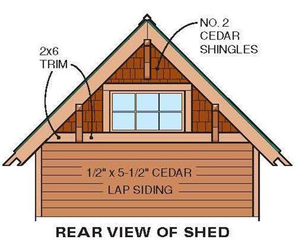 10x10 Two Storey Shed Plans 20 Rear View