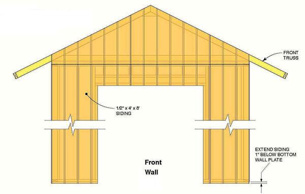 10x12 Storage Shed Plans 08 Front Wall Siding