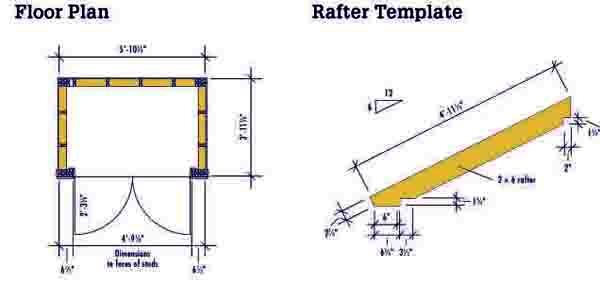 4X6 Lean To Shed Plans Blueprints 6 Rafter Template