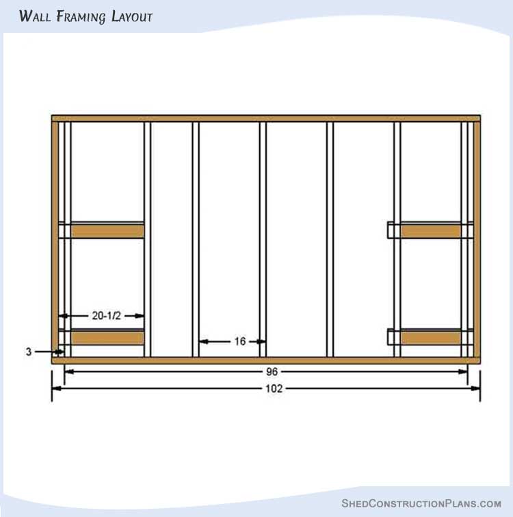 4x8 Lean To Shed Plans Blueprints 11 Wall Framing Layout