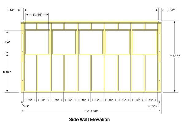 7x14 Shed Plans 03 Side Wall Frame