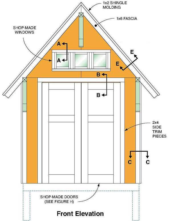 7x14 Shed Plans 07 Front Elevation