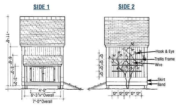 7x7 Garden Shed Plans Blueprints 4 Side Elevation