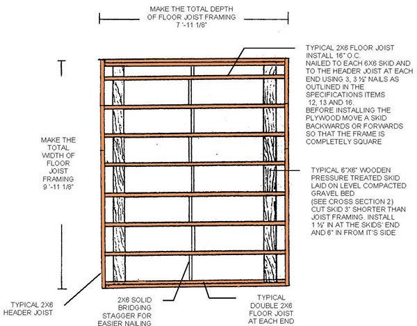 8x10 Lean To Shed Plans 05 Floor Frame