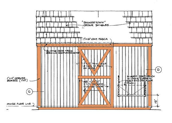 8x12 Clerestory Shed Plans 06 Front Wall Elevation