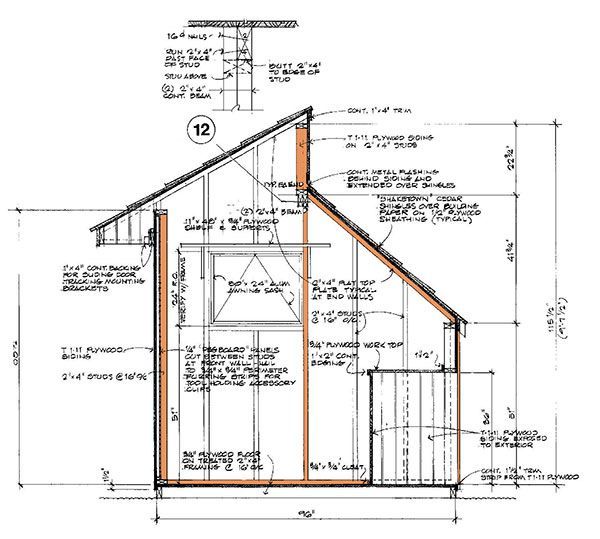 8x12 Clerestory Shed Plans 10 Wall Section