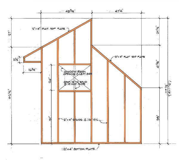 8x12 Clerestory Shed Plans 13 Wall Frame