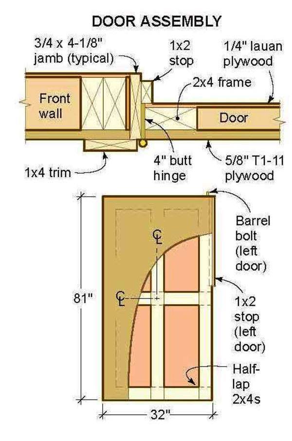 8x12 Lean To Shed Plans 05 Door Assembly
