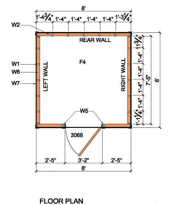 8×8 Lean To Shed Plans &amp; Blueprints For Garden Shed