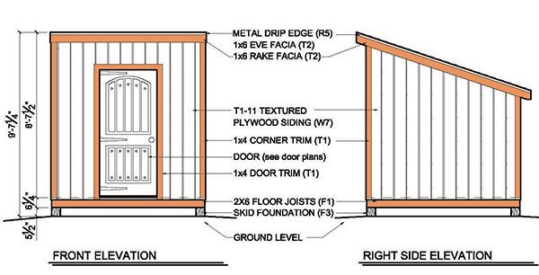 8×8 Lean To Shed Plans &amp; Blueprints For Garden Shed