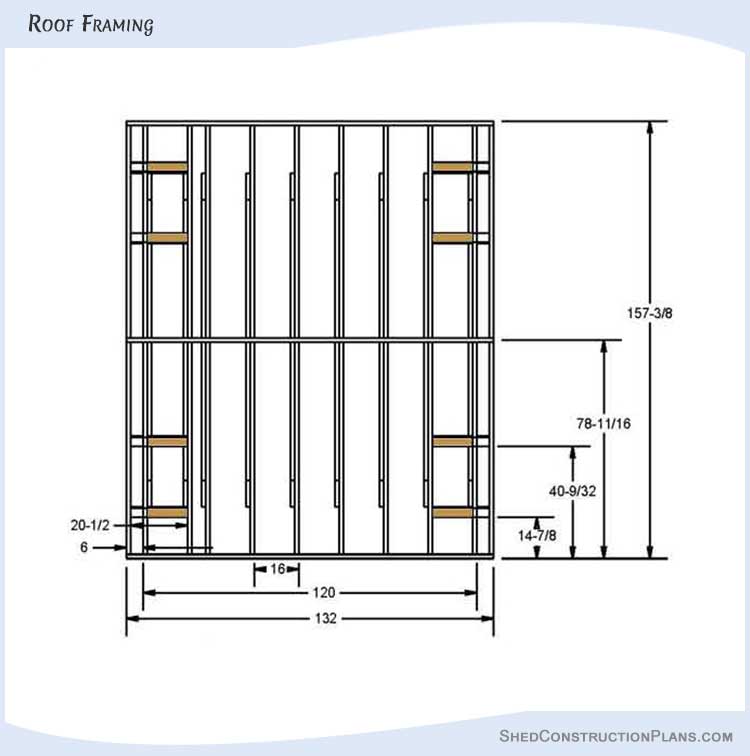 10x10 Gable Shed Plans Blueprints 12 Roof Framing Details