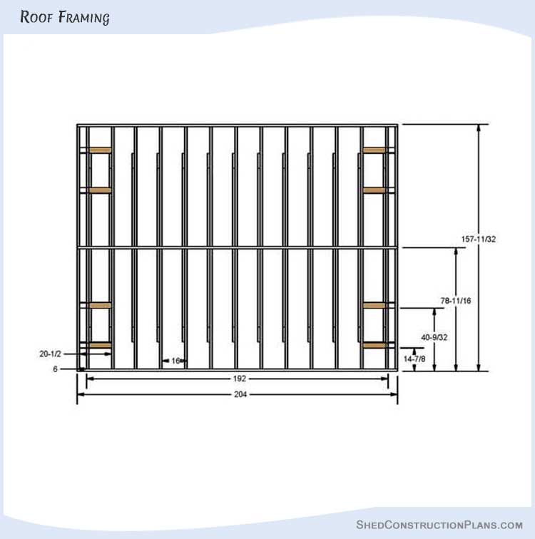 10x16 Gable Shed Plans Blueprints 12 Roof Framing Details