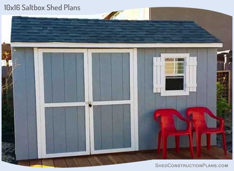 10x16 Saltbox Shed Plans Blueprints 00 Draft Design