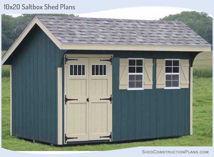 10x20 Saltbox Shed Plans Blueprints 00 Draft Design