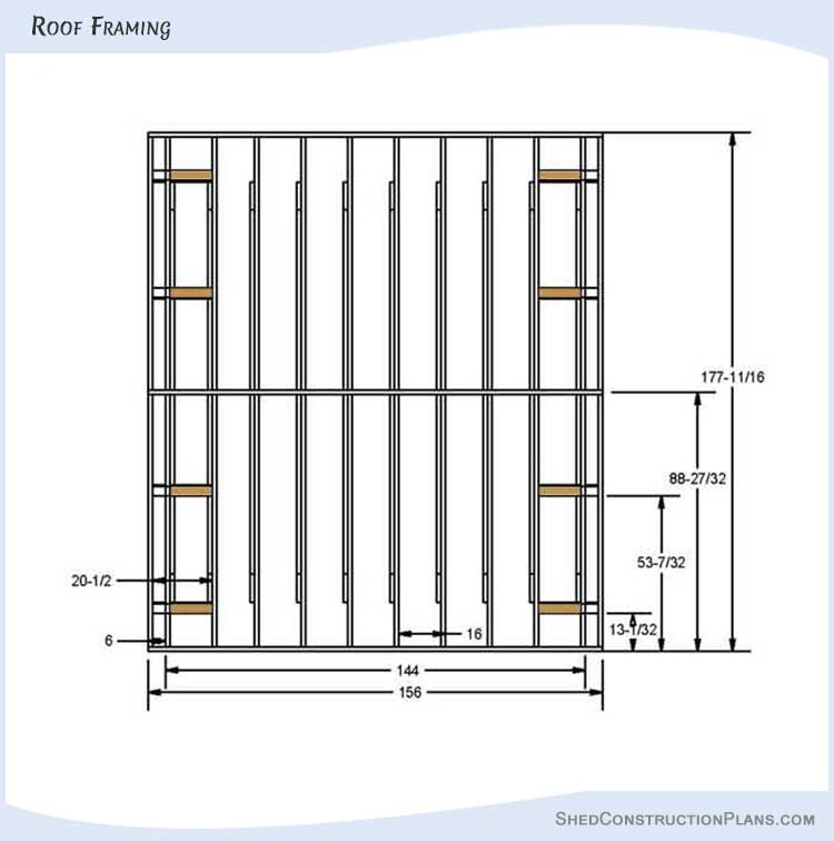 12x12 Gable Shed Plans Blueprints 12 Roof Framing Details