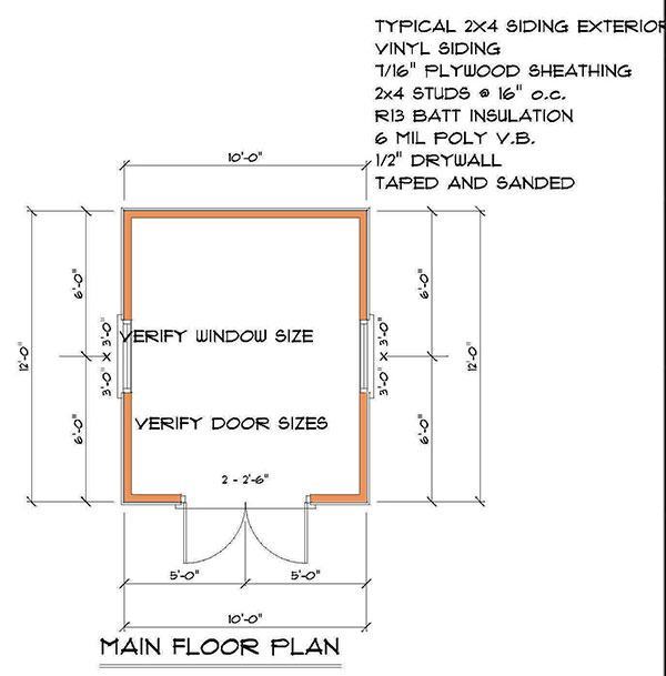 12x12 Hip Roof Shed Plans 01 Floor Plan
