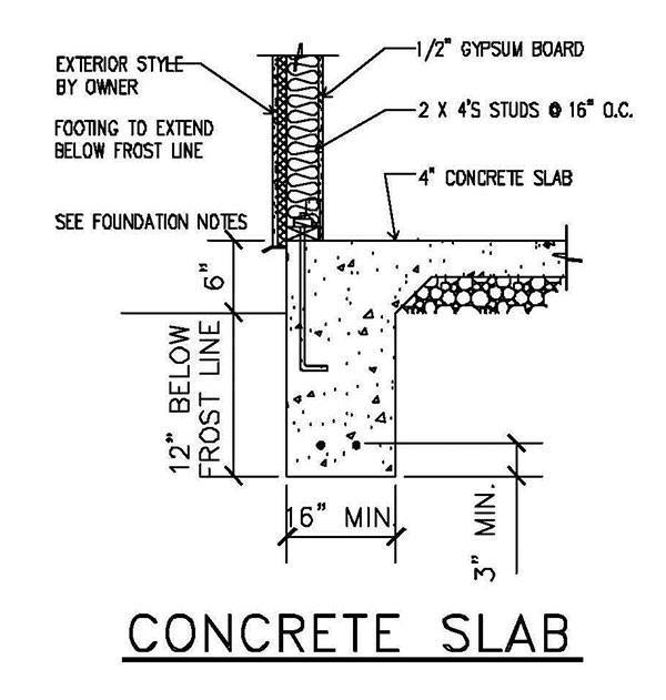 12x16 Gambrel Shed Plans 06.2 Concrete Slab