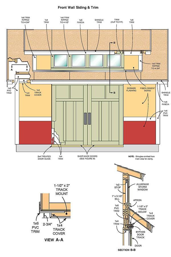 12x16 Storage Shed Plans 11 Front Wall Trim