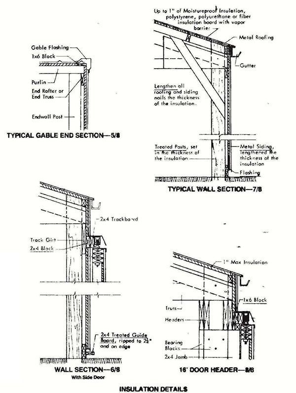30x72 Pole Machine Shed Plans 09 Wall Sections