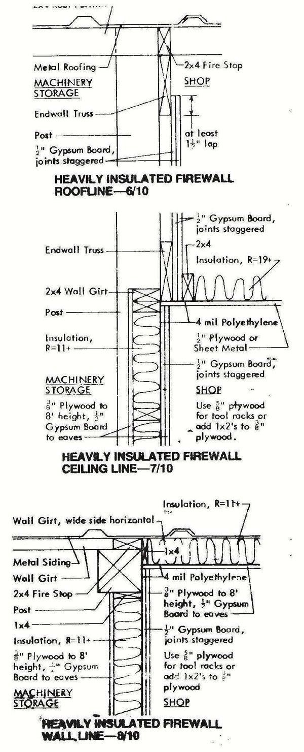 30x72 Pole Machine Shed Plans 13 Firewall Insulation