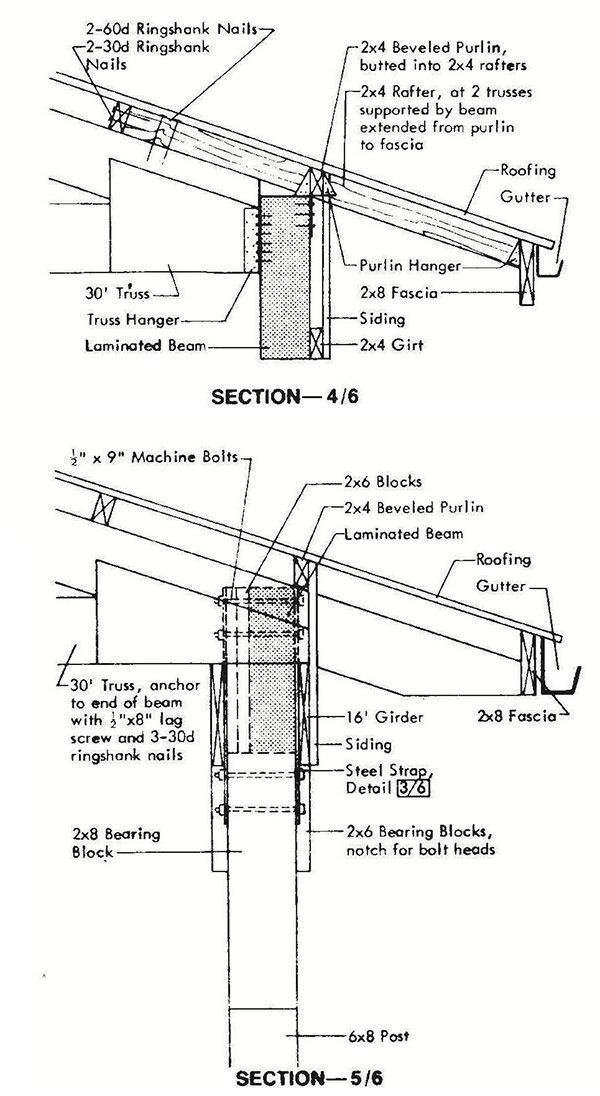 30×72 Industrial Pole Machine Shed Plans Blueprints