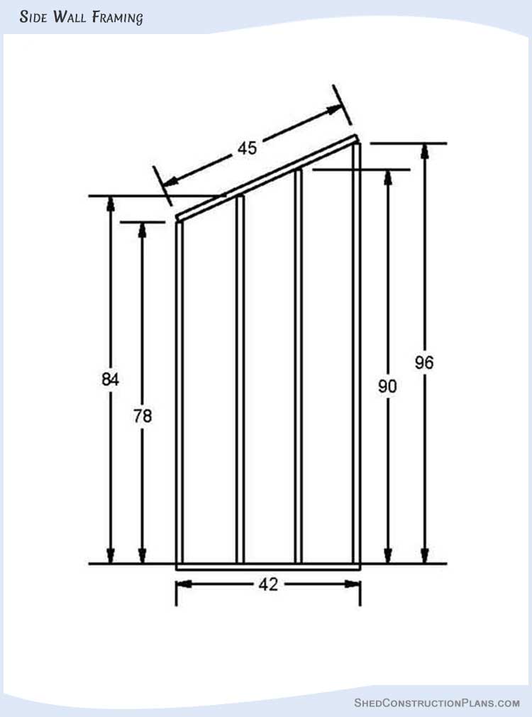 4x8 Lean To Shed Plans Blueprints 09 Side Wall Framing