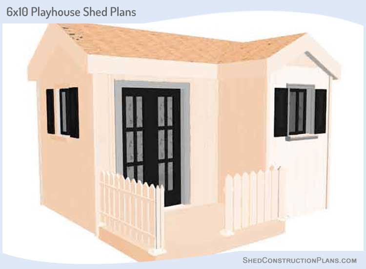 6x10 Shed Playhouse Plans Blueprints 00 Draft Design