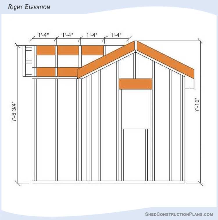 6x10 Shed Playhouse Plans Blueprints 15 Right Elevations