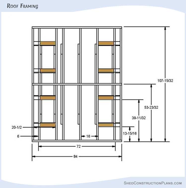 6x6 Gable Shed Plans Blueprints 12 Roof Framing Details