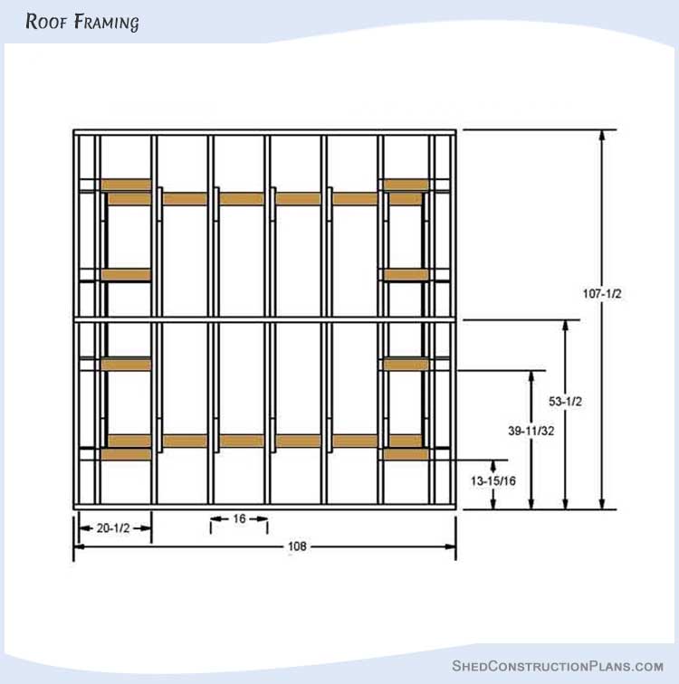 6x8 Gable Shed Plans Blueprints 12 Roof Framing Details