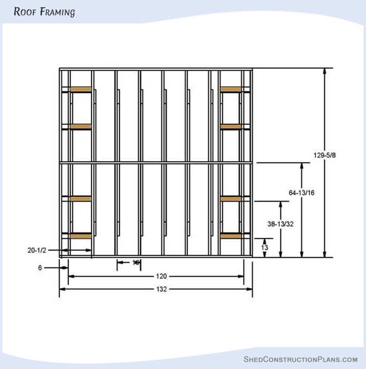 8x10 Gable Shed Plans Blueprints 12 Roof Framing Details