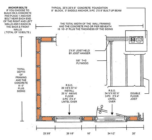 8x10 Lean To Shed Plans 03 Foundation Plan