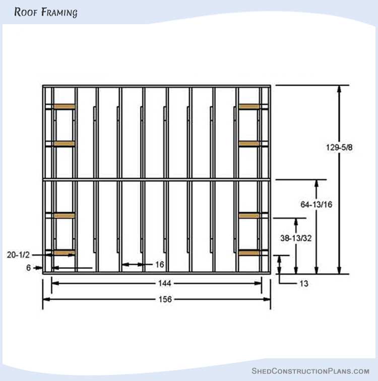 8x12 Gable Shed Plans Blueprints 12 Roof Framing Details