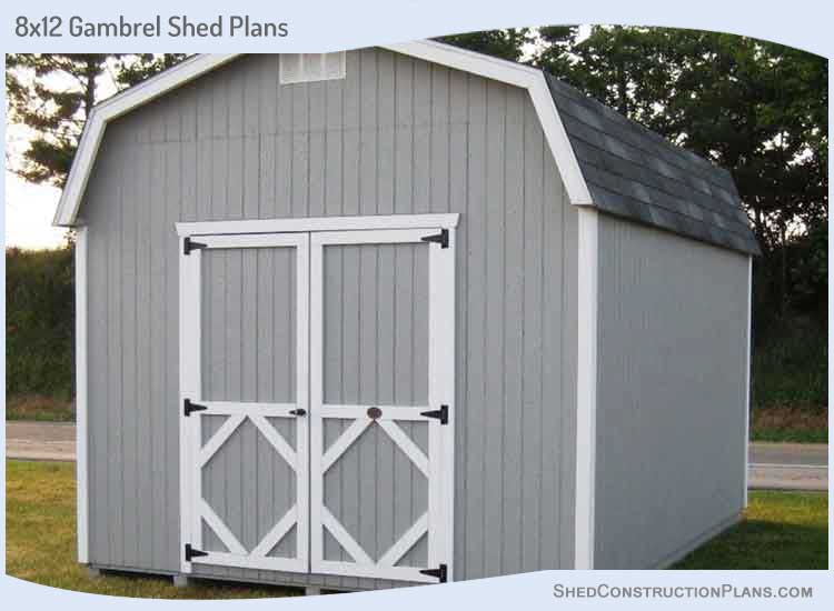 8x12 Gambrel Storage Shed Plans Blueprints 00 Draft Design