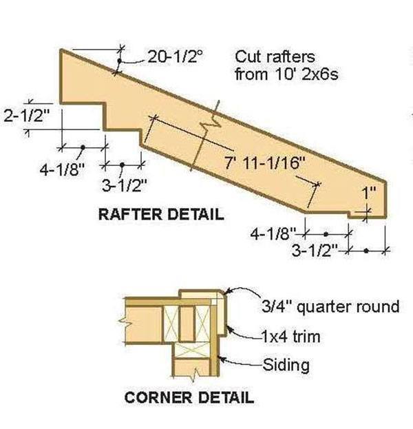 8x12 Lean To Shed Plans 03 Rafter Details