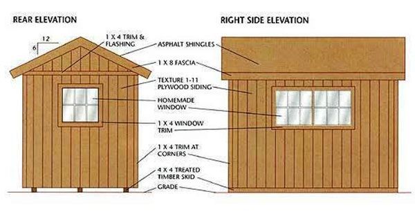 8 X 12 Gable Storage Shed Project Plans