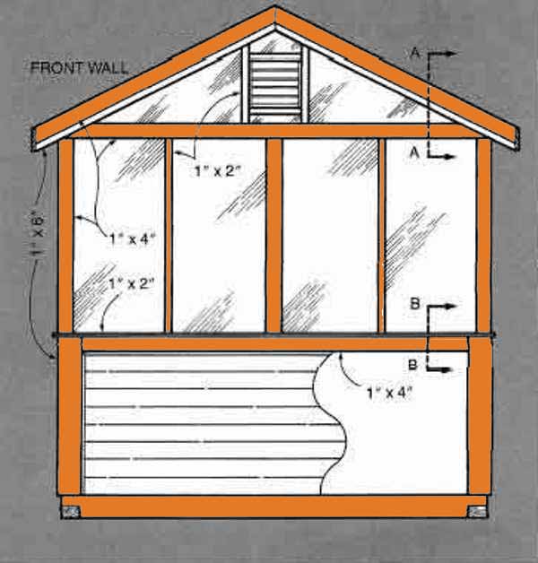 8x8 Gable Shed Plans Blueprints 4 Front Wall
