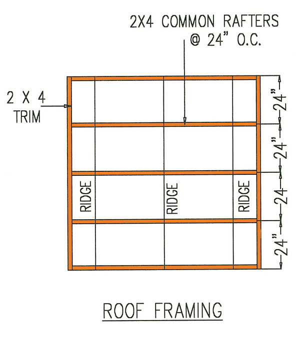 8x8 Gambrel Storage Shed Plans Blueprints 5 Roof Frame