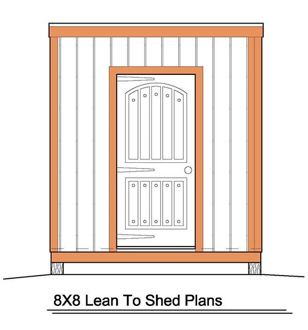 8x8 Lean To Shed Plans 01 Front Elevation