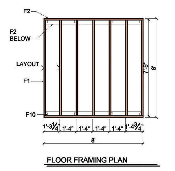 8x8 Lean To Shed Plans 05 Floor Frame