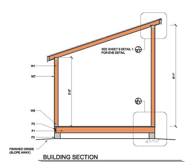 8x8 Lean To Shed Plans 14 Building Section