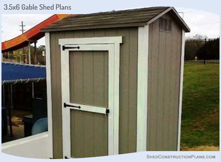 Garden Tool Shed Plans & Blueprints For Small 3.5×6 Gable Shed