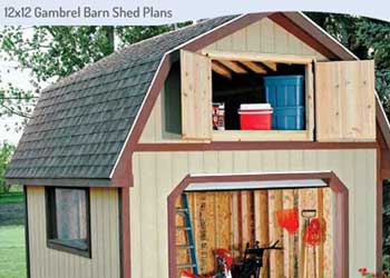 12x12 Gambrel Barn Storage Shed Plans Blueprints