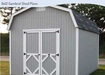 8x12 Gambrel Storage Shed Plans Blueprints
