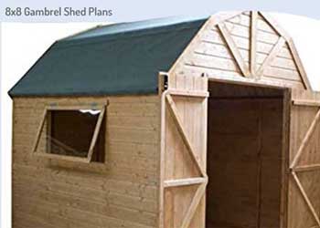 8x8 Gambrel Roof Storage Shed Plans Blueprints